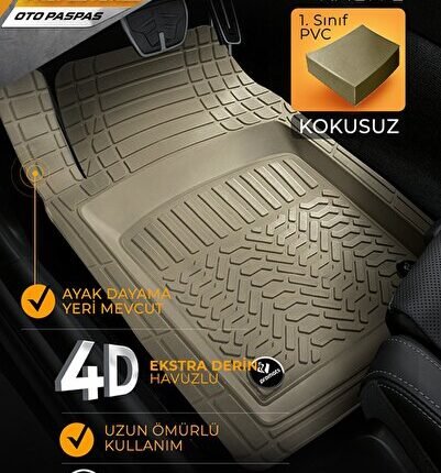 Hyundai Tuscon 2004-2014 Model Ve Sonrası Uyumlu Oto Paspas 4d Profesyonel (BEJ)