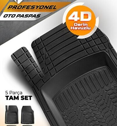 Hyndai Accent 1996 Model Ve Sonrası Uyumlu Oto Paspas 4d Profesyonel (siyah)