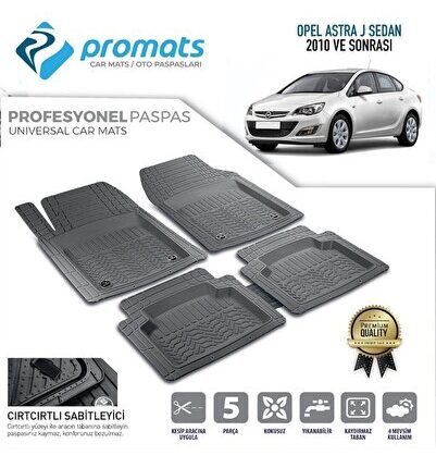 Opel Astra J Sedan 2010 Sonrası Oto Paspas Profesyonel 4d (siyah)