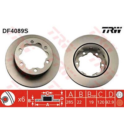 DF4089S FREN DİSKİ ARKA LT28-46 96-06 / SPRINTER 95-06 ÇİFT T