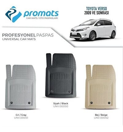Toyota Verso 2009 Sonrası Paspas Profesyonel 4d (bej)