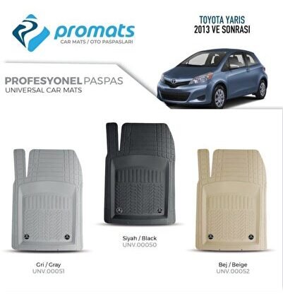 Toyota Yaris 2013 Sonrası Oto Paspas Profesyonel 4d (siyah)