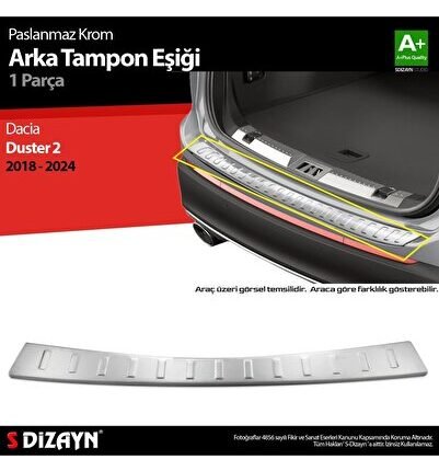 S-Dizayn Dacia Duster Krom Arka Tampon Eşiği 2018-2023