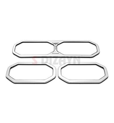 S-Dizayn Renault Duster Krom Havalandırma Çerçevesi 3 Prç. 2024 Üzeri (Parlak Krom) A+ Kalite