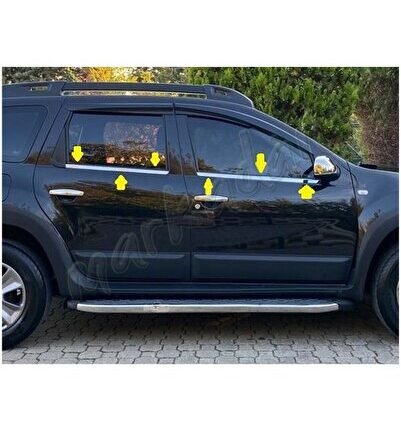 Dacia Duster Krom Cam Çıtası 2010-2017 4 Parça Paslanmaz Çelik