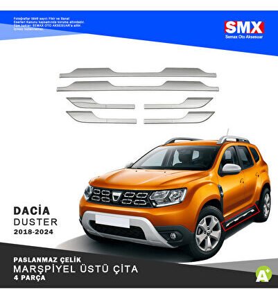 Dacia Duster Krom Yan Marşpiyel Üstü Çıta 6 Parça 2018-2024 Arası UYUMLU