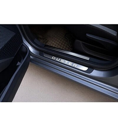 Dacia & Duster 2010–2024 Modeller Krom Kapı Eşiği 4 Parça – Paslanmaz Çelik ABS Çerçeve