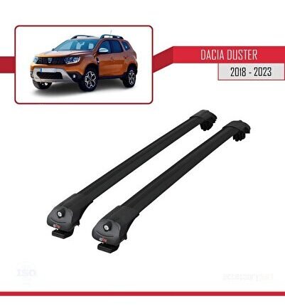Dacia Duster 2018-2023 Arası ile uyumlu ACE-1 Ara Atkı Tavan Barı SİYAH