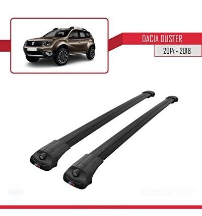 Dacia Duster 2014-2018 Arası ile uyumlu ACE-1 Ara Atkı Tavan Barı SİYAH