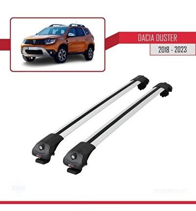 Dacia Duster 2018-2023 Arası ile uyumlu ACE-1 Ara Atkı Tavan Barı GRİ