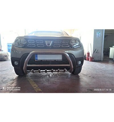 DACİA DUSTER 2017-2023 4X4 YÜKSEK ÖN KORUMA - BULL BAR - ARA BORULU - EMPEROR A KROM