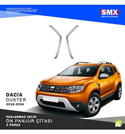 Dacia Duster Krom Ön Panjur Çıtası 2 Parça 2018-2024 Arası UYUMLU