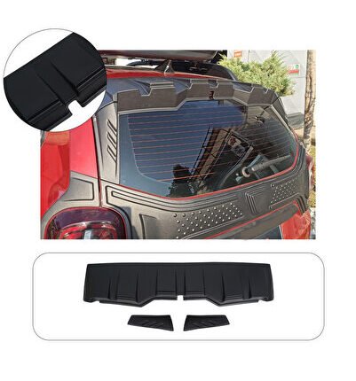 Dacia Duster Uyumlu 2018-2024 Abs Arka Cam Üstü Spoiler 3 Parça