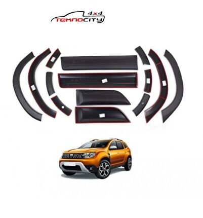 Dacia Duster 2018+ Çamurluk ve Kapı Dodik Kaplama Seti Düz Tip