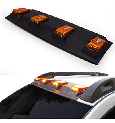 (ASTARLI) Dacia Duster Ön Cam Üstü Turuncu Ledli Moonvisör 2018-2025 Yılı ve Arasına Uyumludur