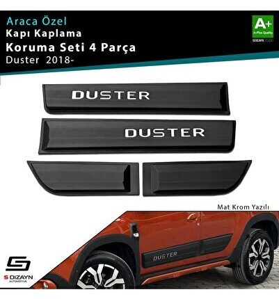 S-Dizayn Dacia Duster 2 Kapı Koruma Seti Mat Krom Yazılı 2018 Üzeri A+ Kalite