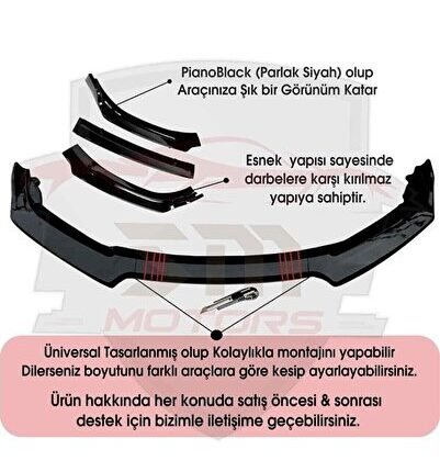 Dacia Duster 4x2 2013-2017 Flaplı Yan Marşpiyel Eki + 4 Parça Siyah Ön Ek Piano Black Set