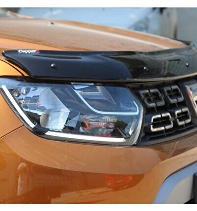 Dacia Duster Ön Kaput Koruma Rüzgarlığı 3mm Akrilik (ABS) Parlak Siyah Deflektör 2018->
