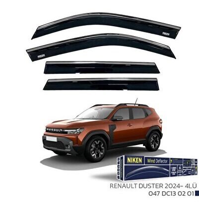 Renault Duster Niken Kromlu Cam Rüzgarlığı 4lü Set 2024 ve Üstü