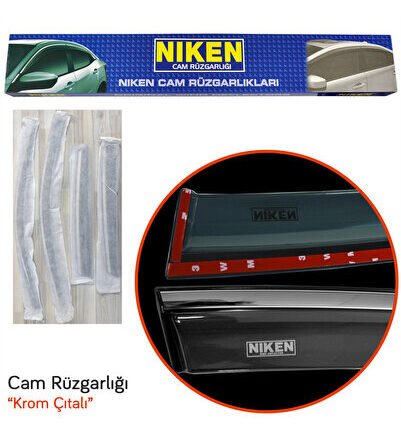 Dacia Duster 2010-2017 Kromlu Cam Rüzgarlığı 4 lü