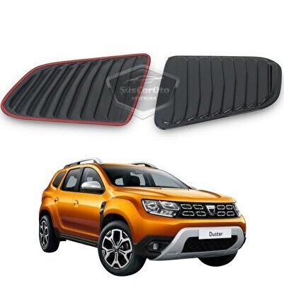 Dacia Duster 2018 Sonrası Uyumlu Kelebek Cam Izgarası Kelebek Cam Vizörü Havalandırma Parlak Siyah