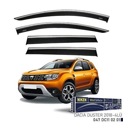 Dacia Duster 2018- Kromlu Cam Rüzgarlığı 4 LÜ