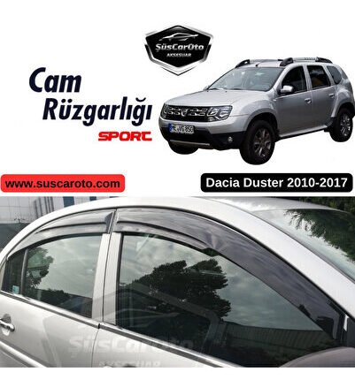 Dacia Duster 2010-2017 Uyumlu Mugen Cam Rüzgarlığı Seti Piano Black 4'lü İthal