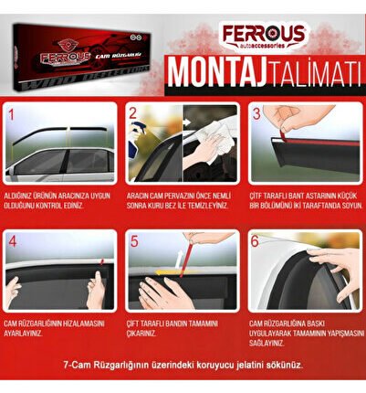 Dacia Duster Ferrous Cam Rüzgarlığı 4lü Set 2010 2017