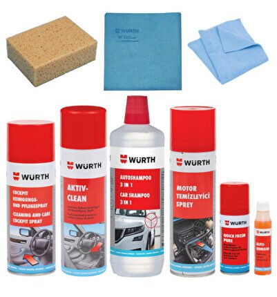WÜRTH MULTİ ARAÇ TEMİZLEME SETİ Uyumlu  9 PARÇA