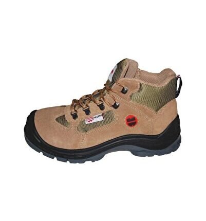 S1-p Boğazlı Iş Güvenliği Ayakkabısı - Süet Bej