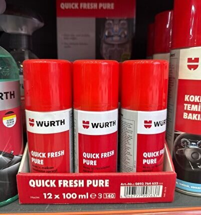 Quick Fresh Pure 100 ml Klima Koku Bombası Araç Içi Tazeleme Spreyi Kötü Koku Giderici