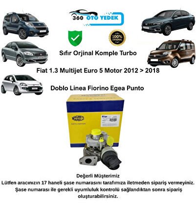 359004200060 Turbo Fiat 1.3 Mjet Euro 5 Linea Doblo Fiorino Egea Punto