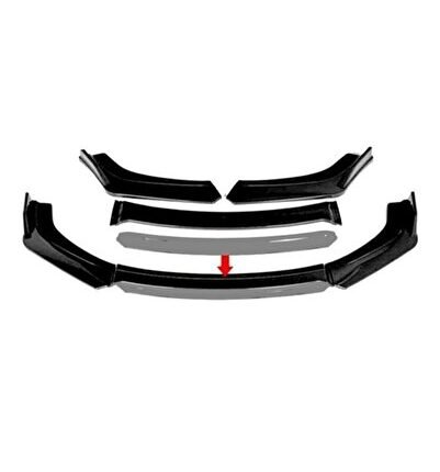 Dacia Duster 4x2 2018 Sonrası 4 Parça Beyaz Dilli Ön Ek Piano Black Lip