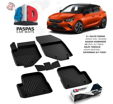 Opel Corsa F 4D Havuzlu Paspas Siyah 2020 ve Sonrası