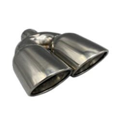 Üniversal Krom Egzoz Ucu Açılı Çift Çıkış 101x110 800-038