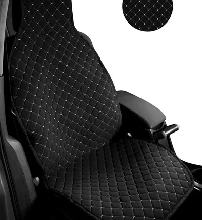 Universal Kapitone Oto Koltuk Minderi Cepli 2 Parça Siyah-Gri