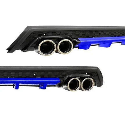 Universal Difüzör Elit BL 4 Krom Egzos-Mavi/Mat Siyah Abs Plastik