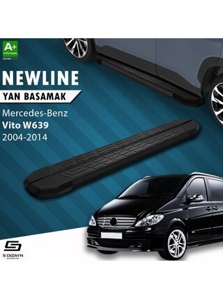 S-dizayn Mercedes Vito W639 Uzun Şase Newline Siyah Yan Basamak 2