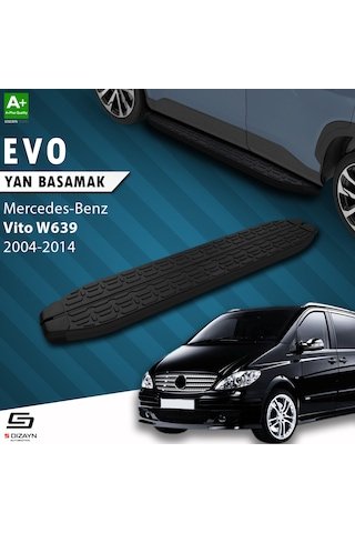 IMG-2584009100198450732.jpg S-dizayn Vito W639 Kısa Şase Evo Siyah Yan Basamak 233 Cm 2004-2014 A+ Kalite - Görsel 1