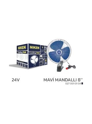 Niken Araç İçi Vantilatör Mavi Mandallı 24volt 8 İnç Niken