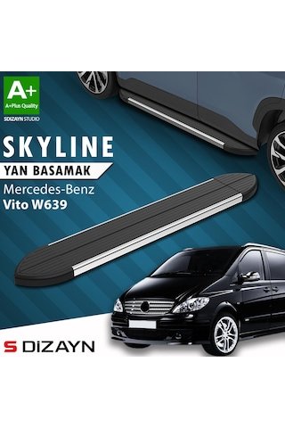 IMG-2982753281475380810.jpg Mercedes Vito W639 Kısa Şase Skyline Krom Yan Basamak 233 Cm 2004-2014 A+ Kalite - Görsel 1