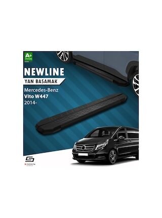 S-dizayn Mercedes Vito W447 Kısa Şase Newline Siyah Yan Basamak 2