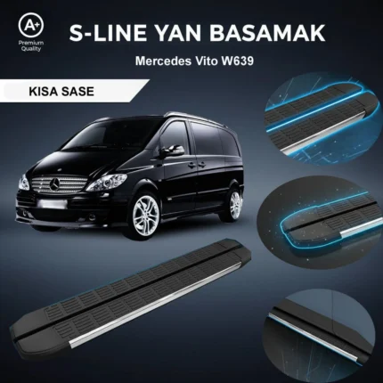 Mercedes Vito W639 Kısa S-line Premium Krom Yan Basamak 2004-2014