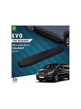 S-dizayn Mercedes Vito W447 Uzun Şase Evo Siyah Yan Basamak 253 C