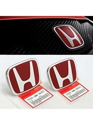 Autogp Honda Civic Fd6 Uyumlu Panjur Ve Bagaj Logosu Arması Kırmızı Takım 2li Set 2006 / 2012