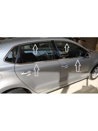 Autogp Vw Polo 6r 6c Cam Çerçevesi Kenar Çıtası Krom Tamtur 2009 / 2018 14 Parça Vwpocamnık