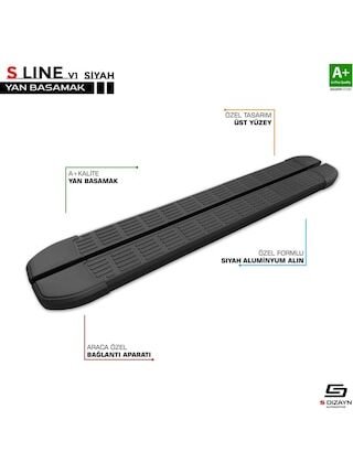 Mercedes Vito W447 Uzun Şase S-line Siyah Yan Basamak 253 Cm 2014