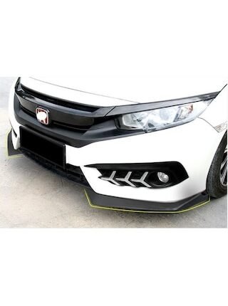 Honda Civic Fc5 Uyumlu Ön Tampon Flap Lip Piano Black 2016+