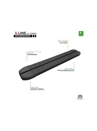 S-dizayn Mercedes Vito W447 Kısa Şase S-line Siyah Yan Basamak 233 Cm 2014 Üzeri A+ Kalite