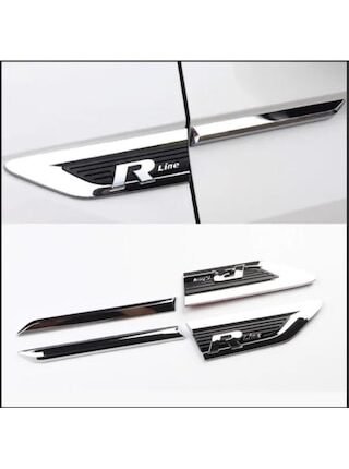 Vw R-Line Çamurluk Logosu Arması Amblemi 4 Adet Kırmızı